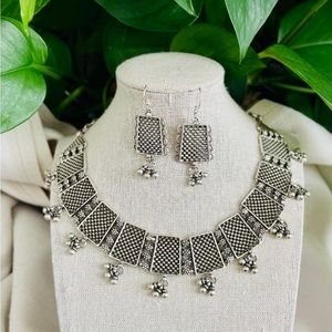 Indian silver jewelry, sterling silver necklace, tribal jewelry handmade jewelry